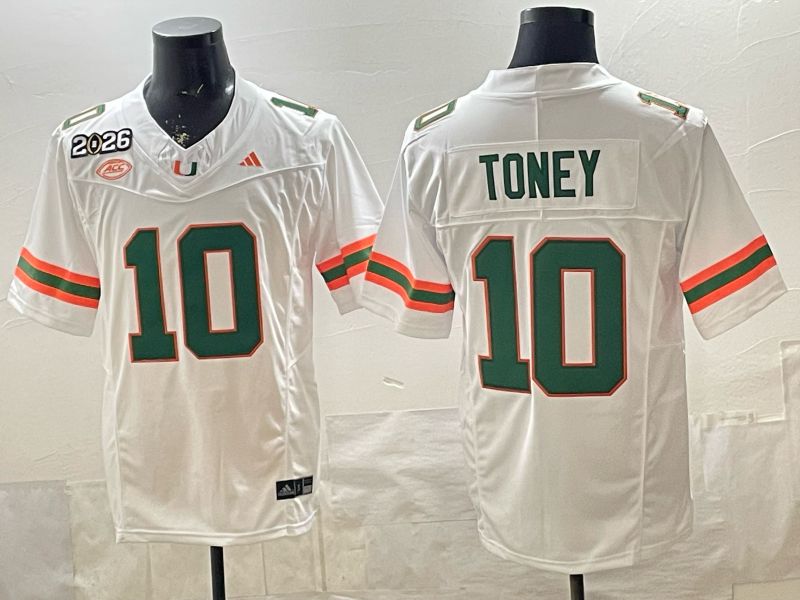 Men 2026 Miami Hurricanes #10 Toney White 3th generations Nike Limited NCAA Jersey 016